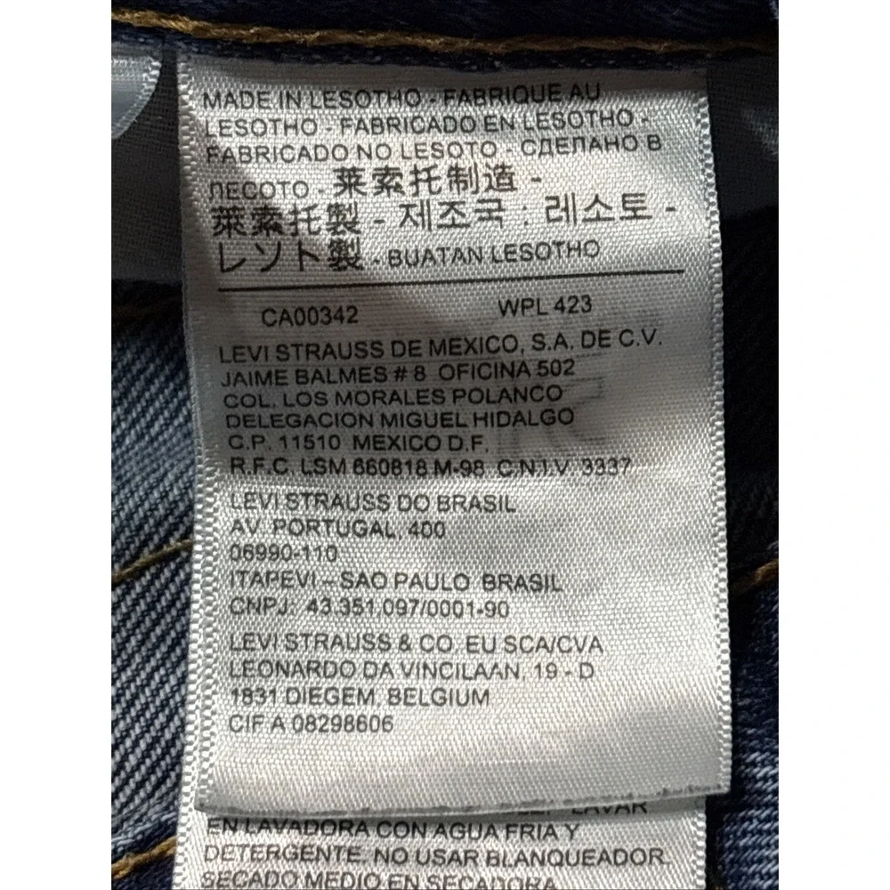 Levis 550 Regular Fit Jeans Mens 30x28 Blue Medium Wash Frayed Raw Hem Denim